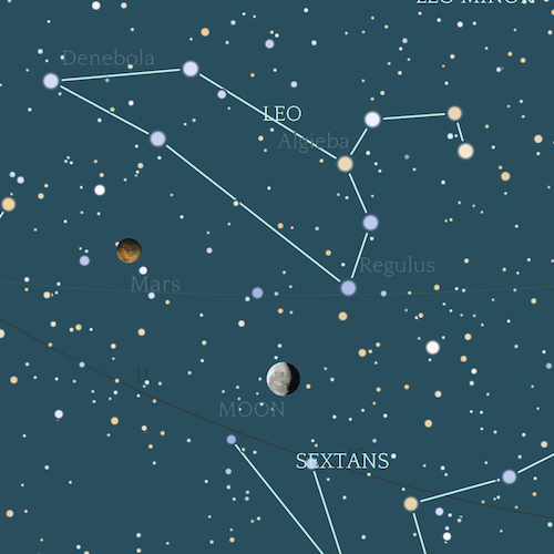 Classic design in arctic blue: the Moon and Mars