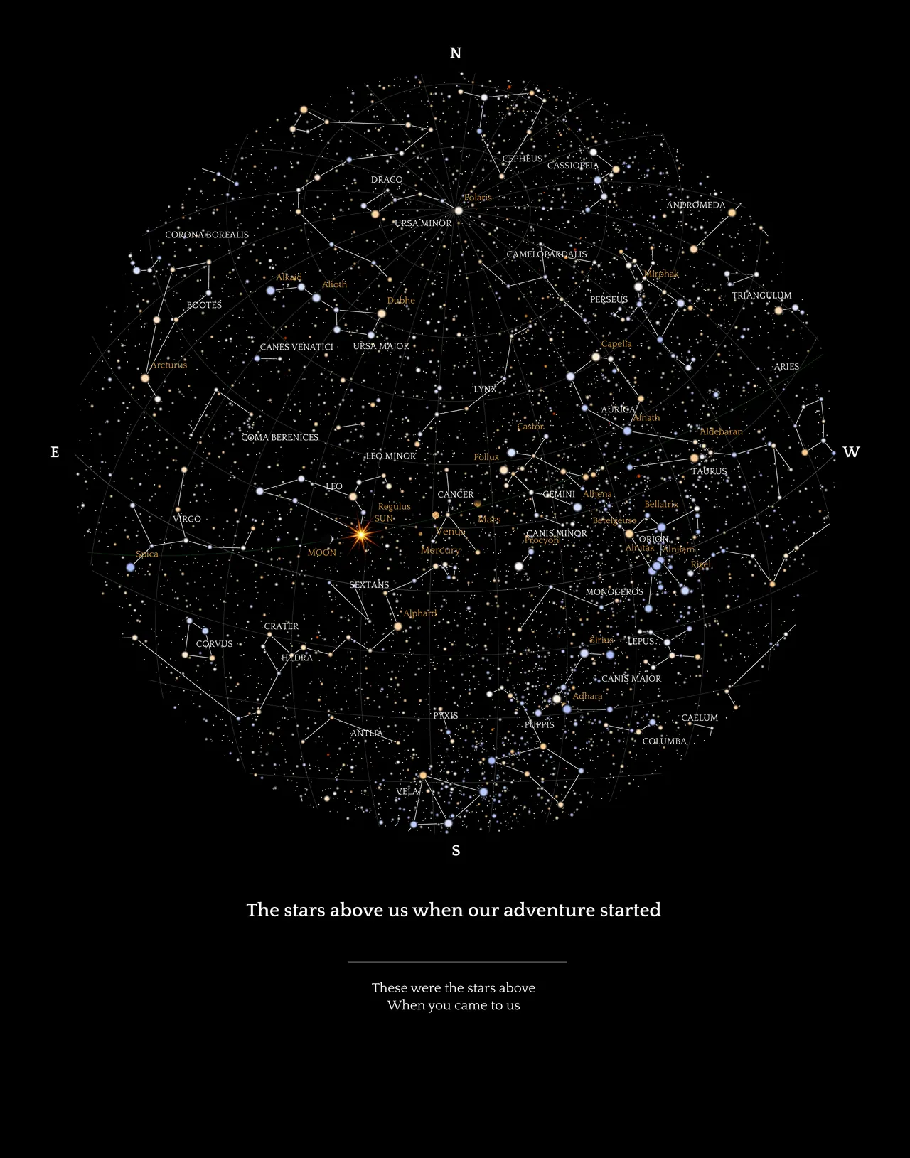 A custom star map is a detailed map of the sky as it looks from anywhere on Earth, in either the past, present or future.